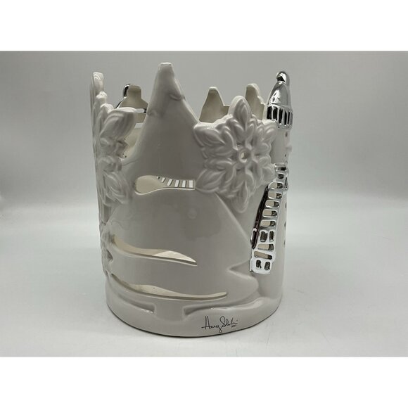 Harry Slatkin Snowman Luminary Candle Holder Retired Signed Home Decor Collectib - Picture 12 of 16